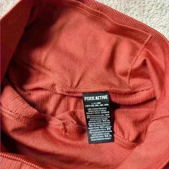 VICTORIA’S SECRET Pink Active Seamless  Leggings Orange Size Large - Picture 3 of 5